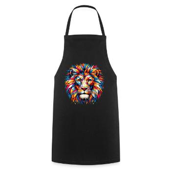 Lion - Cooking Apron - black - Front - AI Model Male 185 dark (185cm)