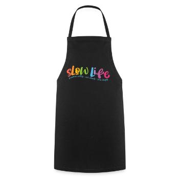 Slow Life - Tablier de cuisine - noir - Devant - AI Model Male 185 dark (185cm)