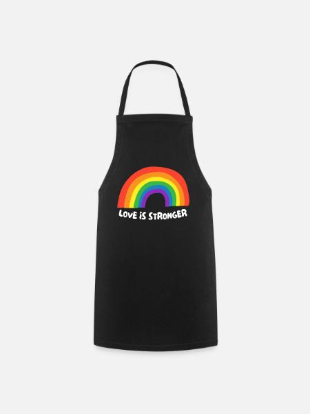 Liebe ist stärker. LGBT - Kochschürze - Schwarz
