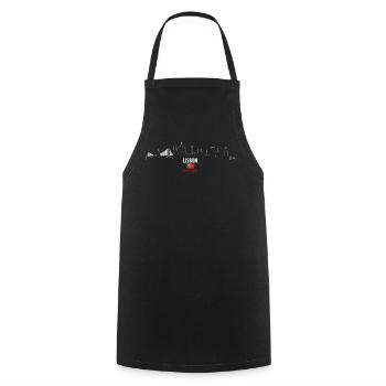 Ligne d’horizon de Lisbonne avec drapeau - Tablier de cuisine - noir - Devant - AI Model Male 185 dark (185cm)