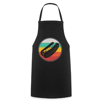 Hot Dog Adulte Vintage Rétro - Tablier de cuisine - noir - Devant - AI Model Male 185 dark (185cm)