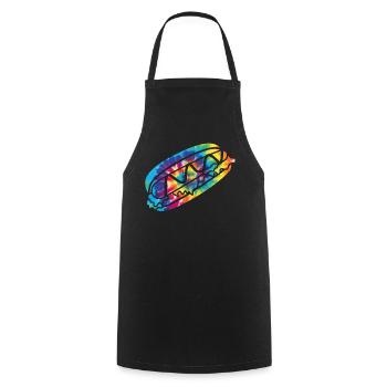 Hot Dog Adulte Tie Dye Années 90 Rétro - Tablier de cuisine - noir - Devant - AI Model Male 185 dark (185cm)