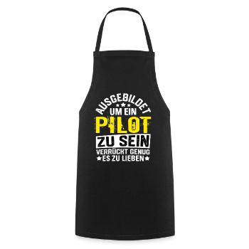 Pilote Pilotes d’avion Volant Aviator Flying - Tablier de cuisine - noir - Devant - AI Model Male 185 dark (185cm)