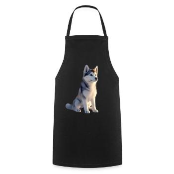 Husky Dogs Lover Dog Love Siberian Huskies - Cooking Apron - black - Front - AI Model Male 185 dark (185cm)