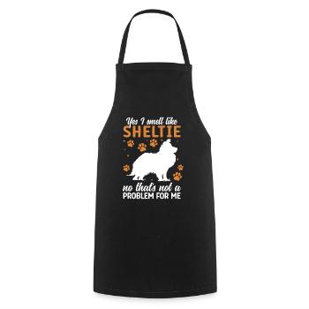 Smell of Shetland Sheepdog British Sheltie - Cooking Apron - black - Front - AI Model Male 185 dark (185cm)