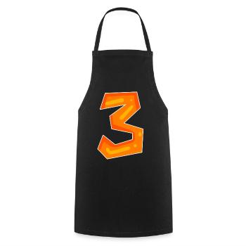 3 orange - Tablier de cuisine - noir - Devant - AI Model Male 185 dark (185cm)