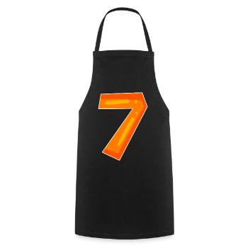 Zahl Sieben - Zahl 7 Nummer - Kochschürze - Schwarz - Vorne - AI Model Male 185 dark (185cm)