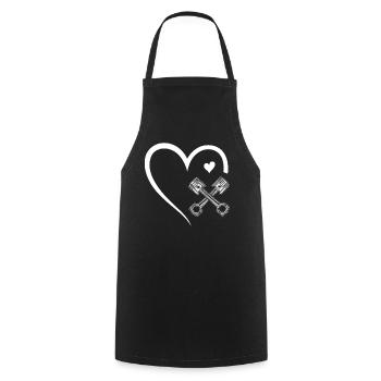 Mechanic piston Auto Mechanic Heart - Kochschürze - Schwarz - Vorne - AI Model Male 185 dark (185cm)
