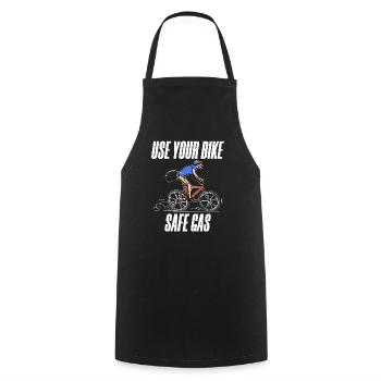 Gas Station Statement Bicycle Energy Storage Electricity - Cooking Apron - black - Front - AI Model Male 185 dark (185cm)