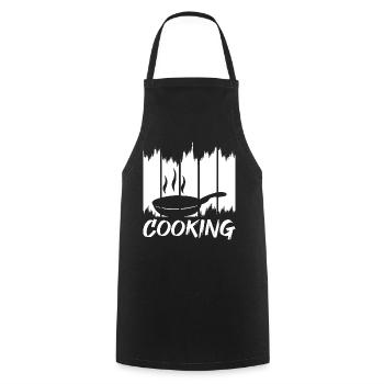 Fun cooking - Cooking Apron - black - Front - AI Model Male 185 dark (185cm)