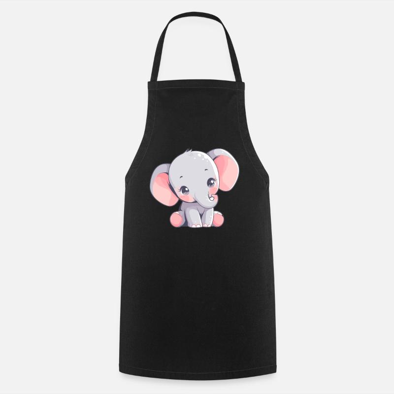 Elefanten Elefant - Kochschürze - Schwarz