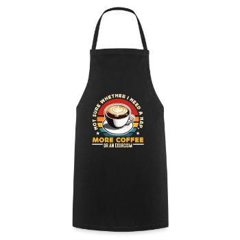 Barista Not Sure Whether I Need A Retro Cappuccino - Cooking Apron - black - Front - AI Model Male 185 dark (185cm)