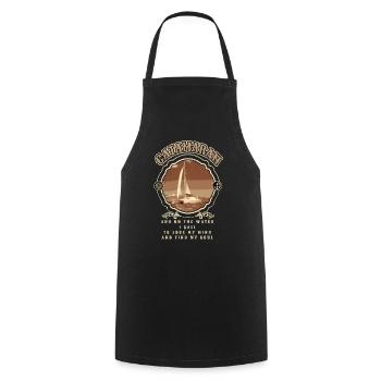 Catamaran Boat Sailboat Sailing Sailor Vintage - Cooking Apron - black - Front - AI Model Male 185 dark (185cm)