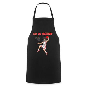 He is risen! Outfit für Ostern, Basketball Jesus - Kochschürze - Schwarz - Vorne - AI Model Male 185 dark (185cm)
