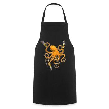 Peinture au pinceau Octopus Painter - Tablier de cuisine - noir - Devant - AI Model Male 185 dark (185cm)