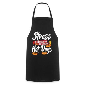 Hot Dog Adult Stress Is Caused By - Kochschürze - Schwarz - Vorne - AI Model Male 185 dark (185cm)