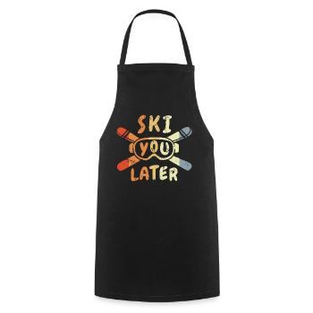 Blague sur le skieur - Tablier de cuisine - noir - Devant - AI Model Male 185 dark (185cm)