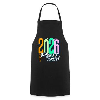 Équipe de fête 2026 - Tablier de cuisine - noir - Devant - AI Model Male 185 dark (185cm)