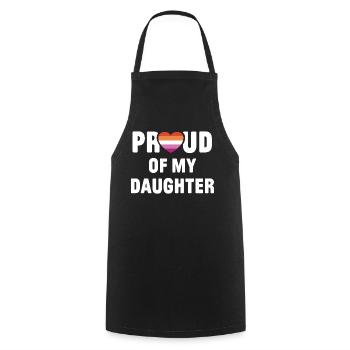 Mois de la fierté LGBT - Fier de ma fille - Tablier de cuisine - noir - Devant - AI Model Male 185 dark (185cm)