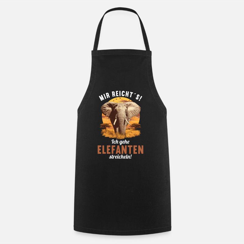 Elefanten Elefant - Kochschürze - Schwarz