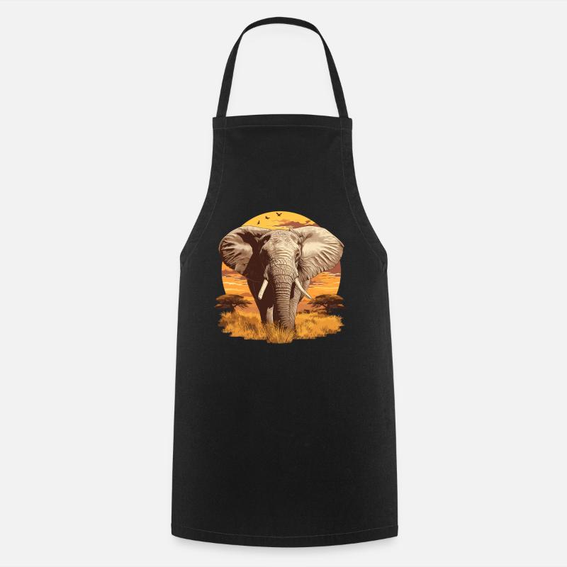 Elefanten Elefant - Kochschürze - Schwarz