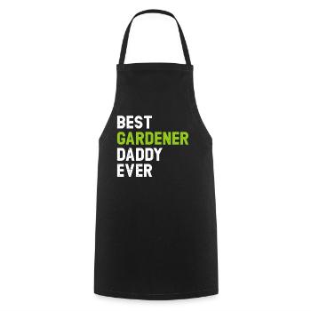 Meilleur papa jardinier de tous les temps - Papa jardinier paysagiste - Tablier de cuisine - noir - Devant - AI Model Male 185 dark (185cm)