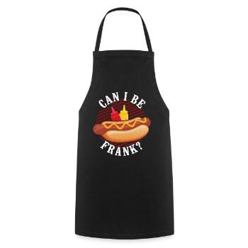 Hot Dog Adult Can I Be Frank? - Cooking Apron - black - Front - AI Model Male 185 dark (185cm)