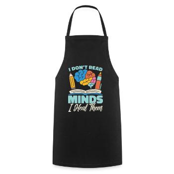 School Psych I Don't Read Minds School Counseling - Cooking Apron - black - Front - AI Model Male 185 dark (185cm)