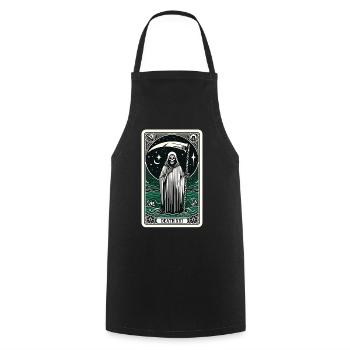Tarot Card Death XIII, Tarot Card Grim Reaper - Cooking Apron - black - Front - AI Model Male 185 dark (185cm)