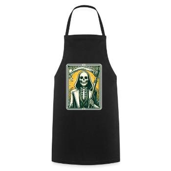 Tarot Card Death XIII, Tarot Card Grim Reaper - Cooking Apron - black - Front - AI Model Male 185 dark (185cm)