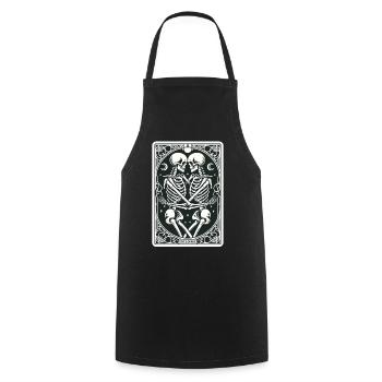 Tarot Card The Lovers VI, Tarot Card Skeletons - Cooking Apron - black - Front - AI Model Male 185 dark (185cm)