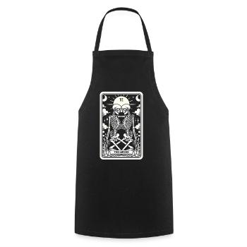 Tarot Card The Lovers VI, Tarot Card Skeletons - Cooking Apron - black - Front - AI Model Male 185 dark (185cm)