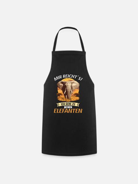 Elefanten Elefant - Kochschürze - Schwarz