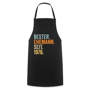 Valentine's Day Best Husband Since 1976 - Cooking Apron - black - Front - AI Model Male 185 dark (185cm)