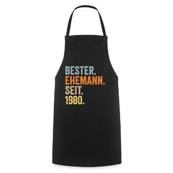 Valentinstag Bester Ehemann Seit 1980 - Kochschürze - Schwarz - Vorne - AI Model Male 185 dark (185cm)