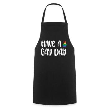 LGBT Pride Month - Have a Gay Day - Kochschürze - Schwarz - Vorne - AI Model Male 185 dark (185cm)