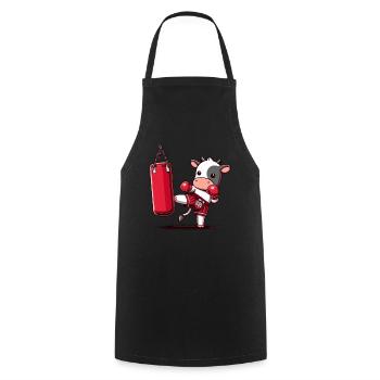 Muay Thai Boxing, Thai Boxing Kickboxen Kickboxer - Kochschürze - Schwarz - Vorne - AI Model Male 185 dark (185cm)