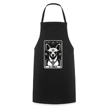 Tarot Card The Devil XV, Tarot Card Chihuahua - Cooking Apron - black - Front - AI Model Male 185 dark (185cm)