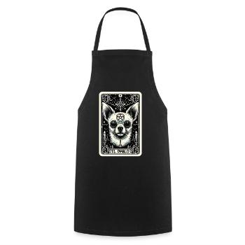 Tarot Card The Devil XV, Tarot Card Chihuahua - Cooking Apron - black - Front - AI Model Male 185 dark (185cm)