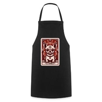 Tarot Card The Devil XV, Tarot Card Chihuahua - Cooking Apron - black - Front - AI Model Male 185 dark (185cm)