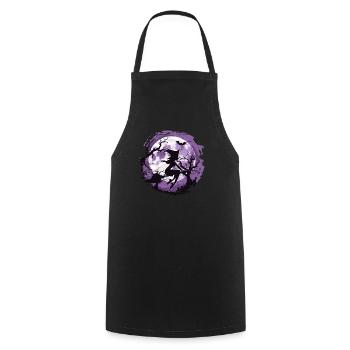 Gothic Hexen Geschenkidee okkulter lila Mond - Kochschürze - Schwarz - Vorne - AI Model Male 185 dark (185cm)