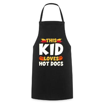 Hot Dog Adult Kid This Kid Loves - Kochschürze - Schwarz - Vorne - AI Model Male 185 dark (185cm)