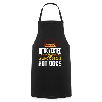 Hot Dog Adult Introverted But - Kochschürze - Schwarz - Vorne - AI Model Male 185 dark (185cm)