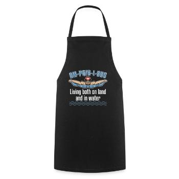 Swimmer Amphibious Living Both On Swimming Pool - Cooking Apron - black - Front - AI Model Male 185 dark (185cm)
