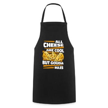 All Cheese Are Cool But Gouda Rules Maker Queso - Cooking Apron - black - Front - AI Model Male 185 dark (185cm)