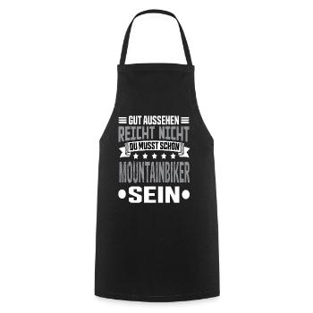 Mountain bike Bike Mountain biker Mountain biking - Cooking Apron - black - Front - AI Model Male 185 dark (185cm)