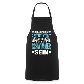 Schwimmer - Kochschürze - Schwarz - Vorne - AI Model Male 185 dark (185cm)