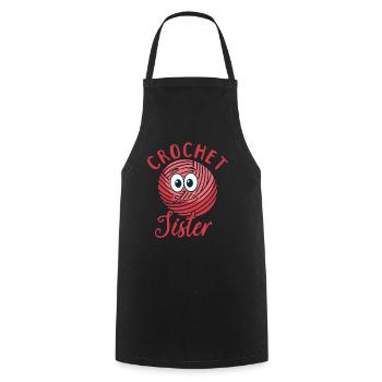 Crochet Crochet Sœur Crochet Sœur - Tablier de cuisine - noir - Devant - AI Model Male 185 dark (185cm)