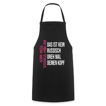 Lustiger Sauf Spruch Russisch Vodka Holen - Kochschürze - Schwarz - Vorne - AI Model Male 185 dark (185cm)