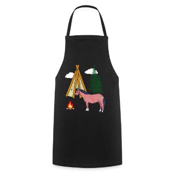 Chamans Cheval Chevaux Ross Gaule Far West - Tablier de cuisine - noir - Devant - AI Model Male 185 dark (185cm)